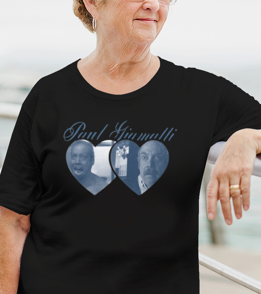Paul Giamatti Double Heart Expression Collage T-Shirt