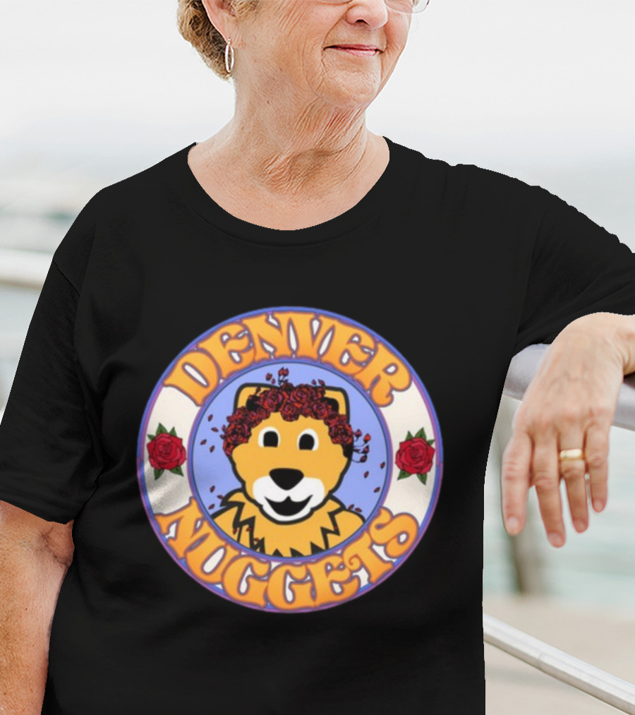 Denver Nuggets Floral Mascot Circle T-Shirt