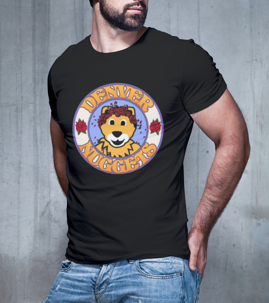 Denver Nuggets Floral Mascot Circle T-Shirt