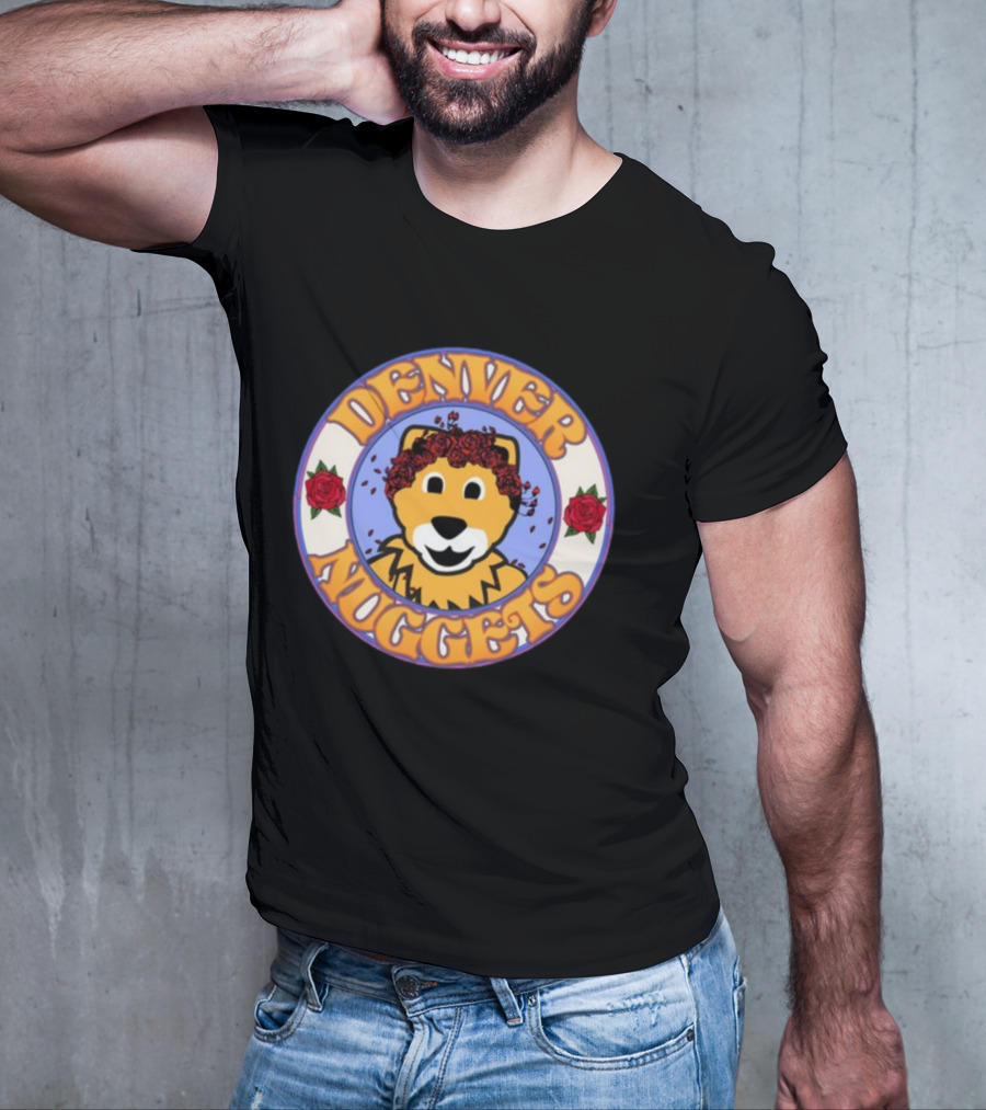 Denver Nuggets Floral Mascot Circle T-Shirt