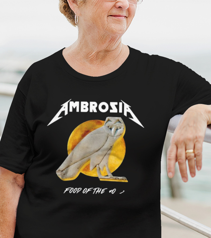 Ambrosia Food Of The Gods Owl Icon With Sun Background T-Shirt