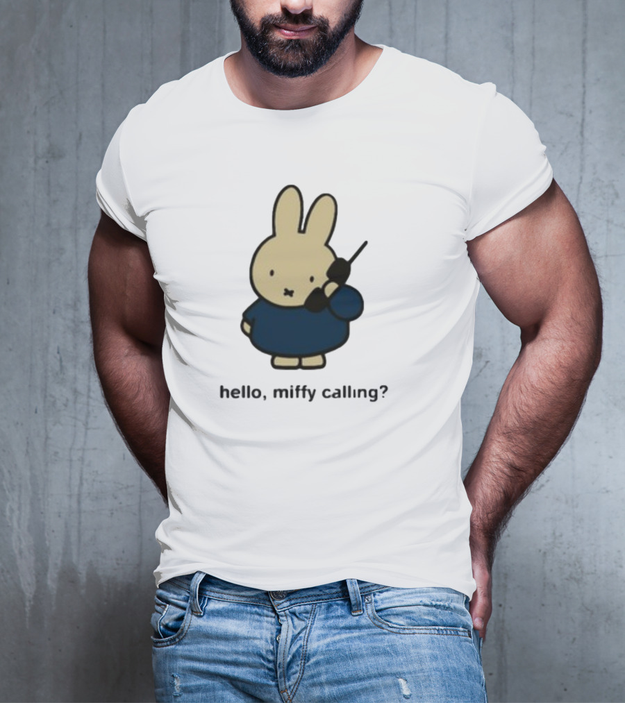 Misty Horizons Miffy Calling Cute Character Phone Conversation T-Shirt
