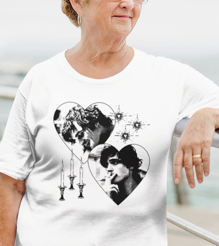 Mustardyardpress Saltburn Felix Hearts Candlelight Portraits T-Shirt