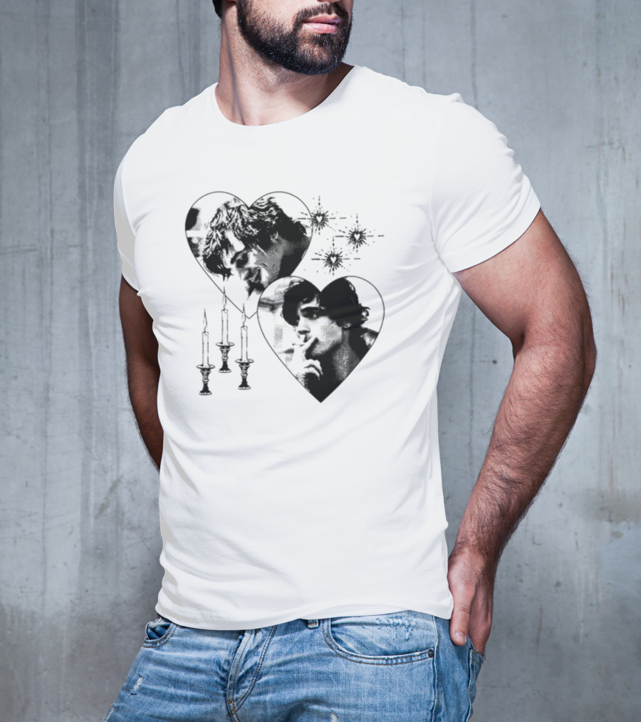 Mustardyardpress Saltburn Felix Hearts Candlelight Portraits T-Shirt