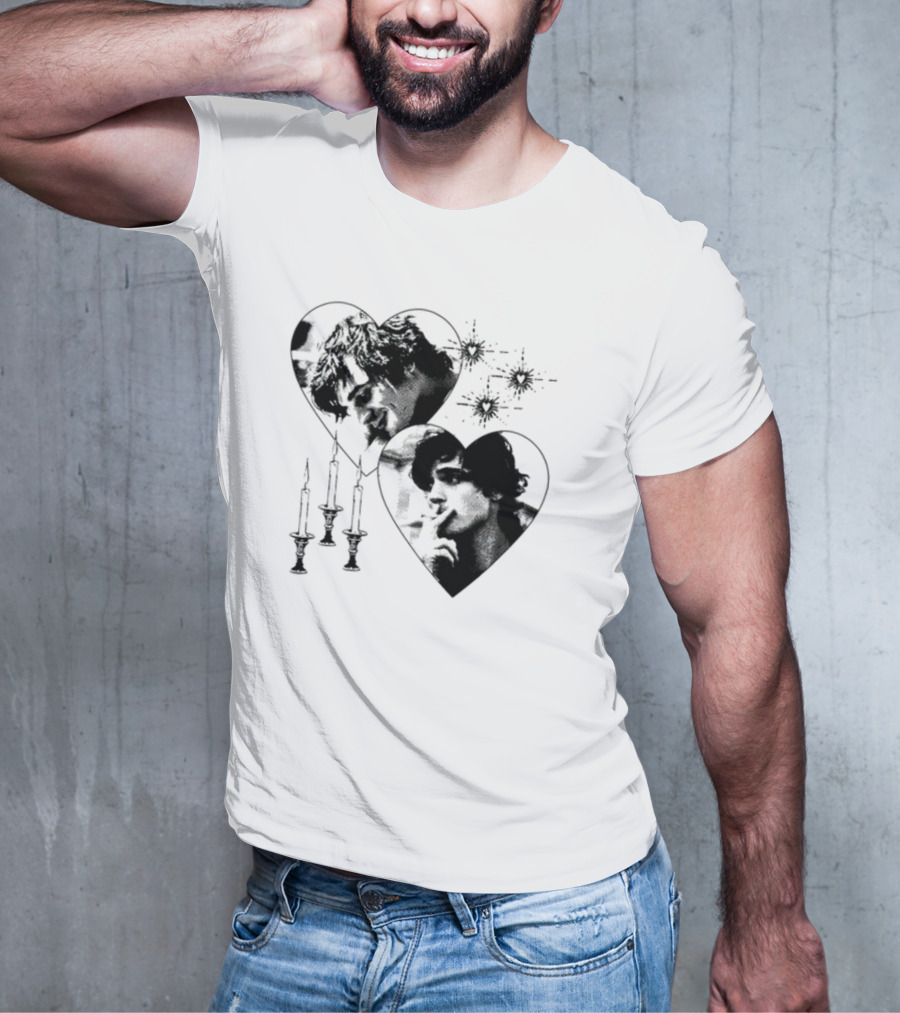 Mustardyardpress Saltburn Felix Hearts Candlelight Portraits T-Shirt