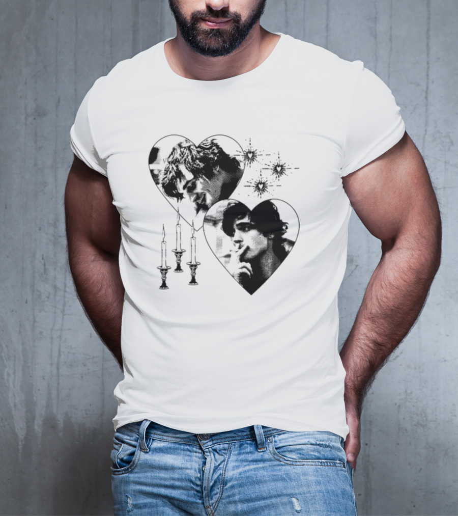 Mustardyardpress Saltburn Felix Hearts Candlelight Portraits T-Shirt