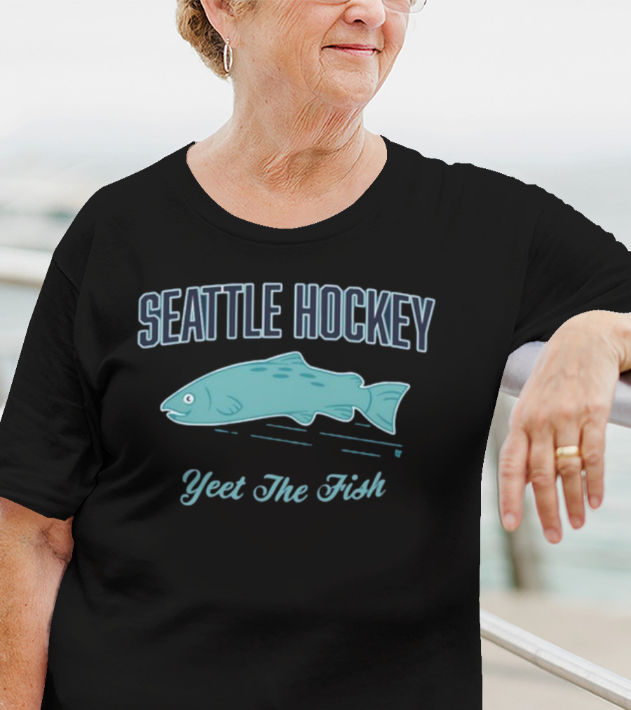 Seattle Hockey Yeet The Fish Fish-Tossing Humor T-Shirt