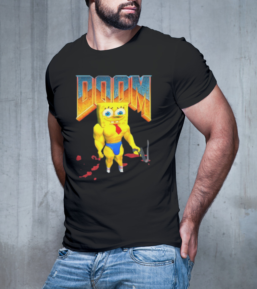 Doom Spongebob Teenhearts Muscular Parody Crossover T-Shirt