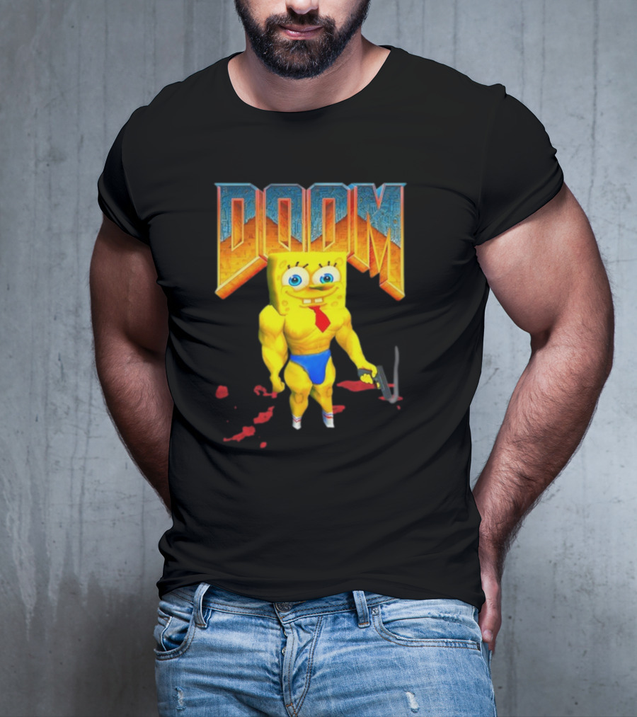 Doom Spongebob Teenhearts Muscular Parody Crossover T-Shirt