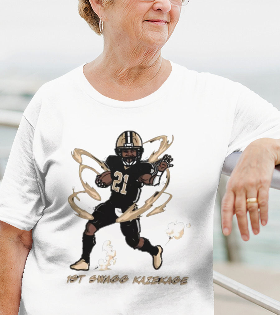 1St Swagg Kazekage Football Player Number 21 With Gold Aura T-Shirt