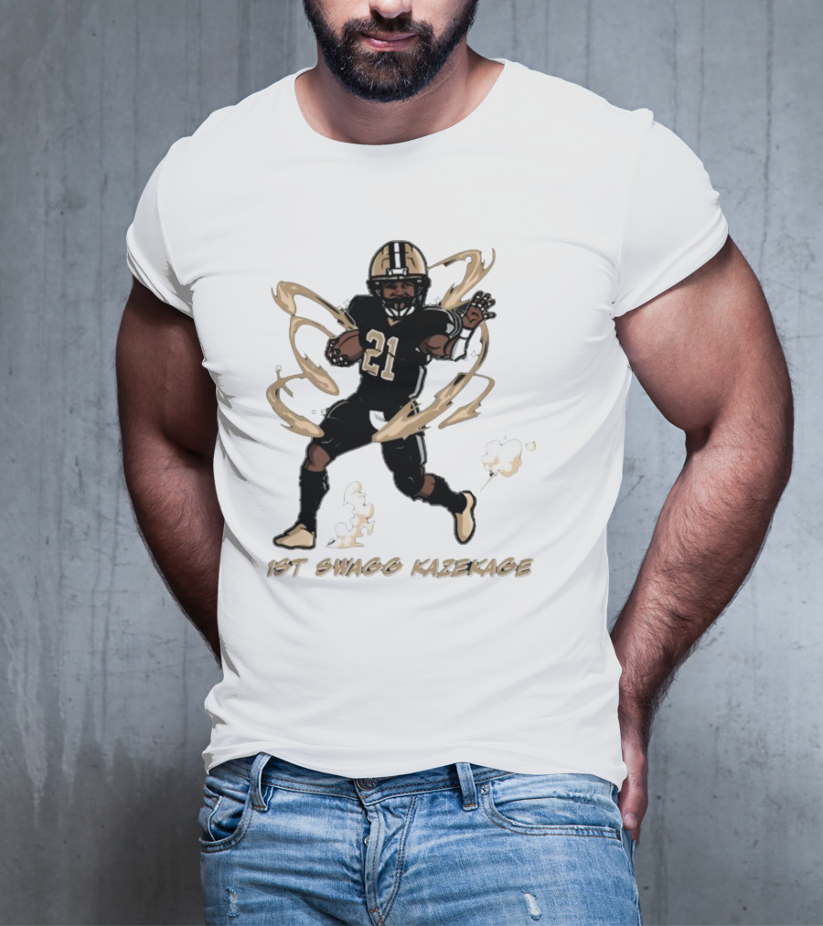 1St Swagg Kazekage Football Player Number 21 With Gold Aura T-Shirt