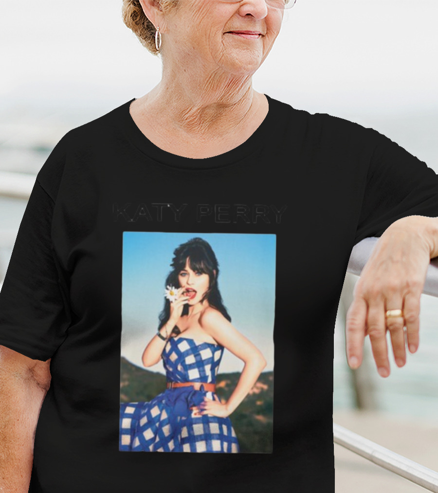 Katy Perry Blue Checkered Dress Photo T-Shirt