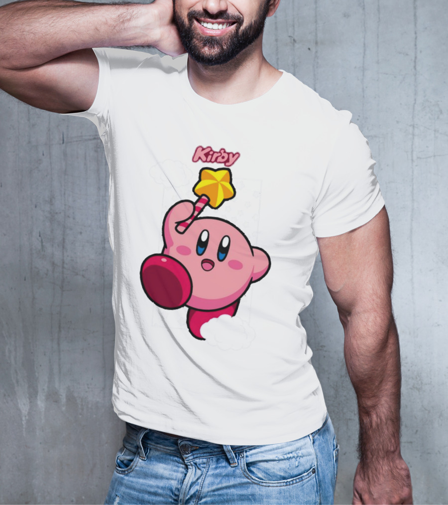 Kirby Main Character With Star Rod Gamestop Bioworld T-Shirt