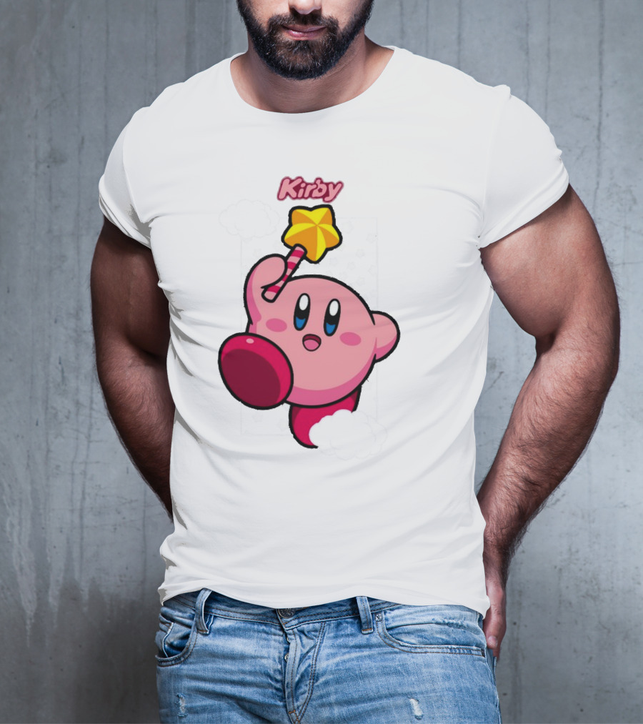 Kirby Main Character With Star Rod Gamestop Bioworld T-Shirt