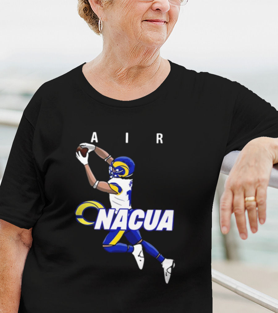 AIR Nacua Football Player Catch Rams Helmet T-Shirt