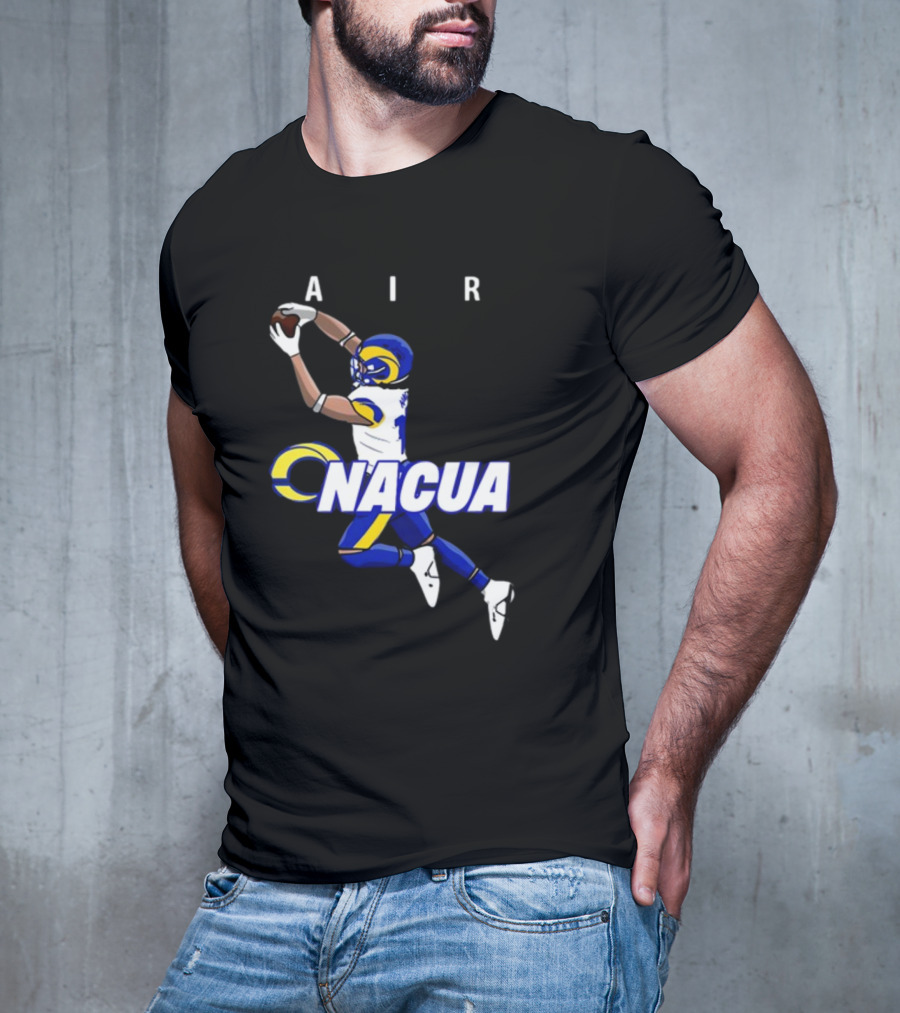 AIR Nacua Football Player Catch Rams Helmet T-Shirt