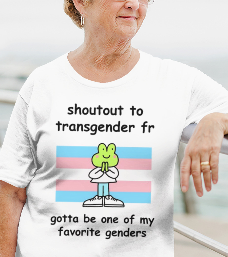 Shoutout To Transgender FR Gotta Be One Of My Favorite Genders Frog And Flag T-Shirt