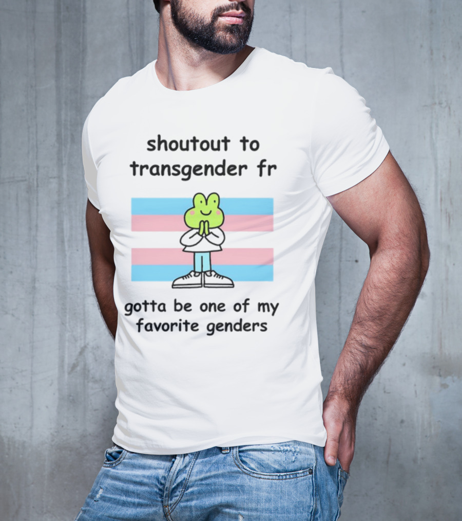 Shoutout To Transgender FR Gotta Be One Of My Favorite Genders Frog And Flag T-Shirt