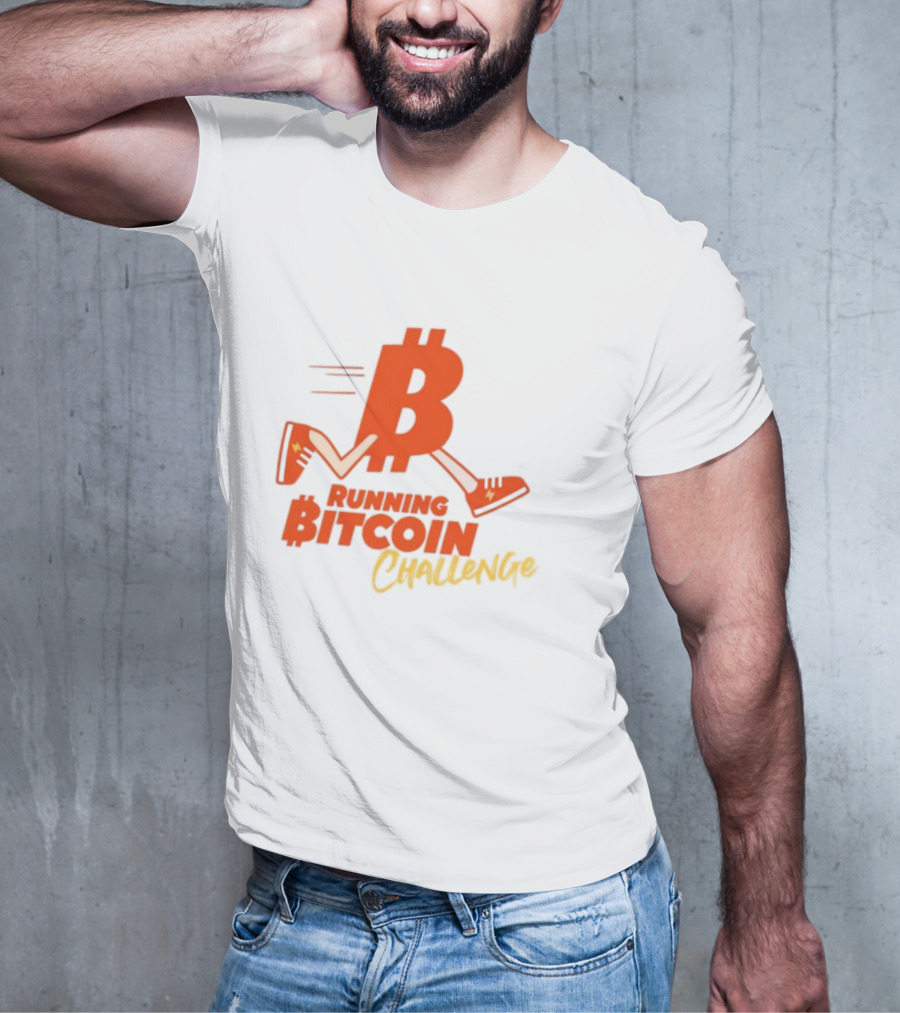 Fran Finney Running Bitcoin Challenge Icon With Sneaker Dollar T-Shirt