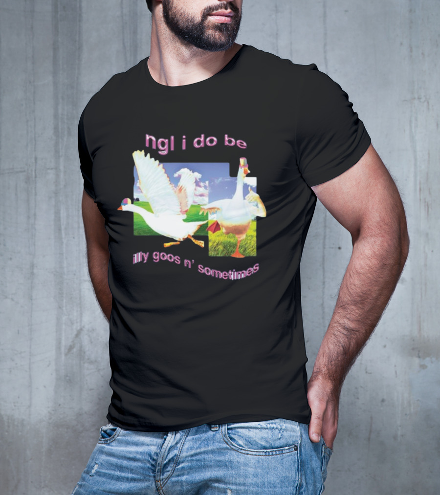 Ngl I Do Be Silly Goosin' Sometimes Goose Humor Fun Playful T-Shirt