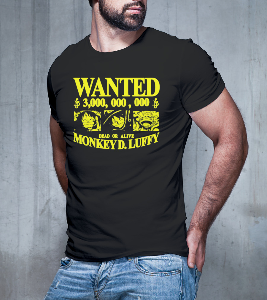 WANTED 3,000,000,000 MONKEY D. LUFFY STRAWHAT PIRATE T-Shirt