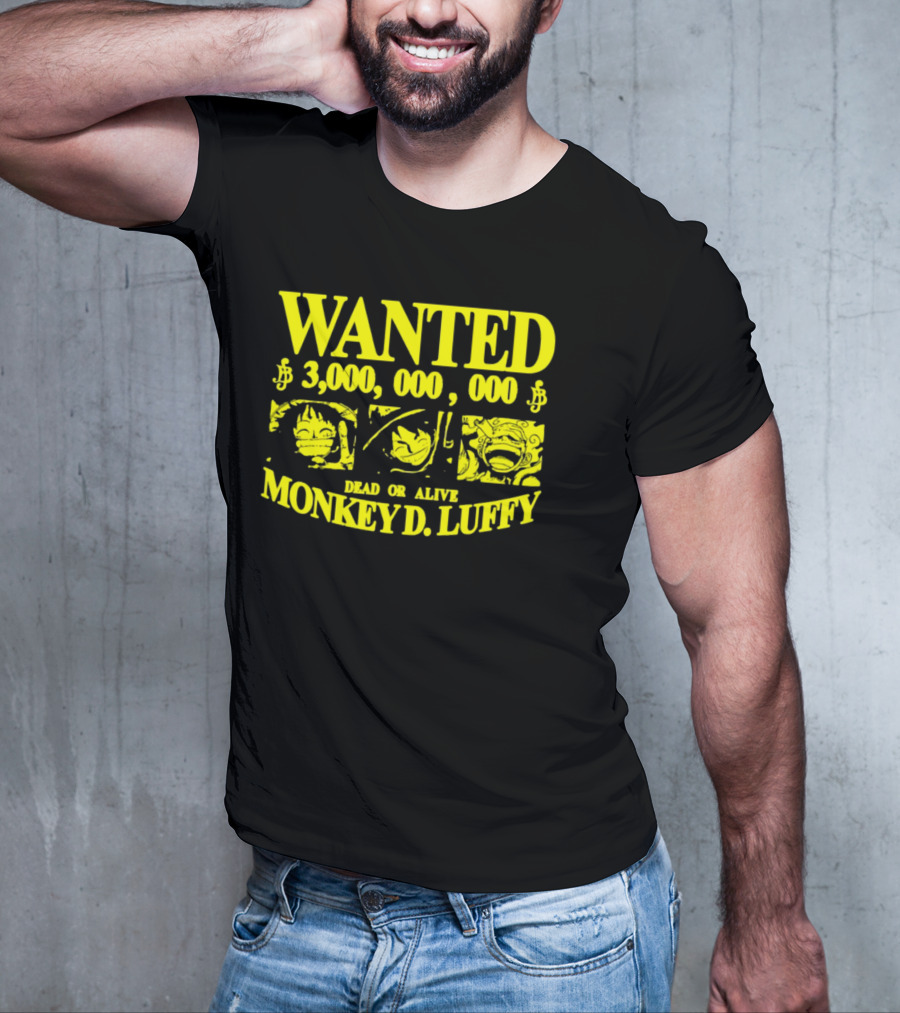 WANTED 3,000,000,000 MONKEY D. LUFFY STRAWHAT PIRATE T-Shirt