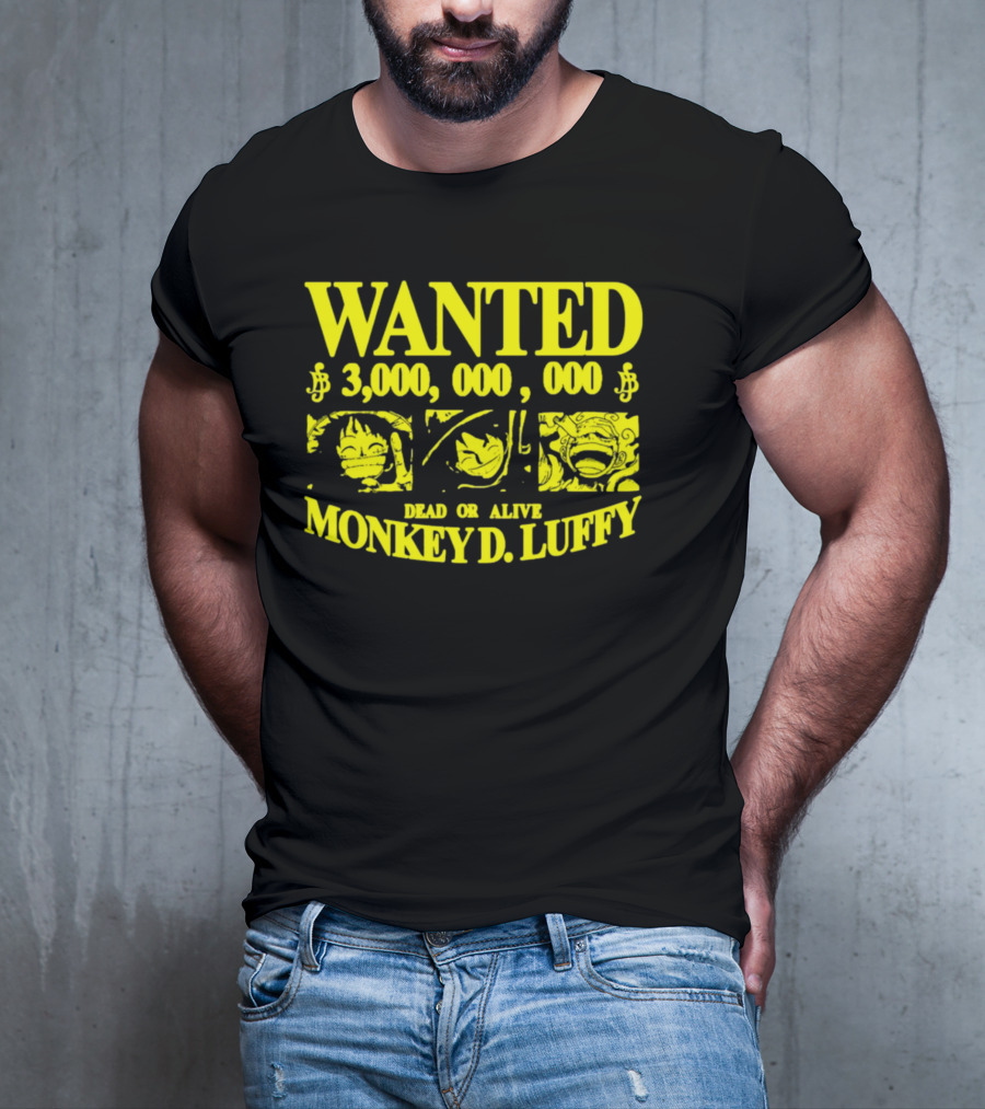 WANTED 3,000,000,000 MONKEY D. LUFFY STRAWHAT PIRATE T-Shirt