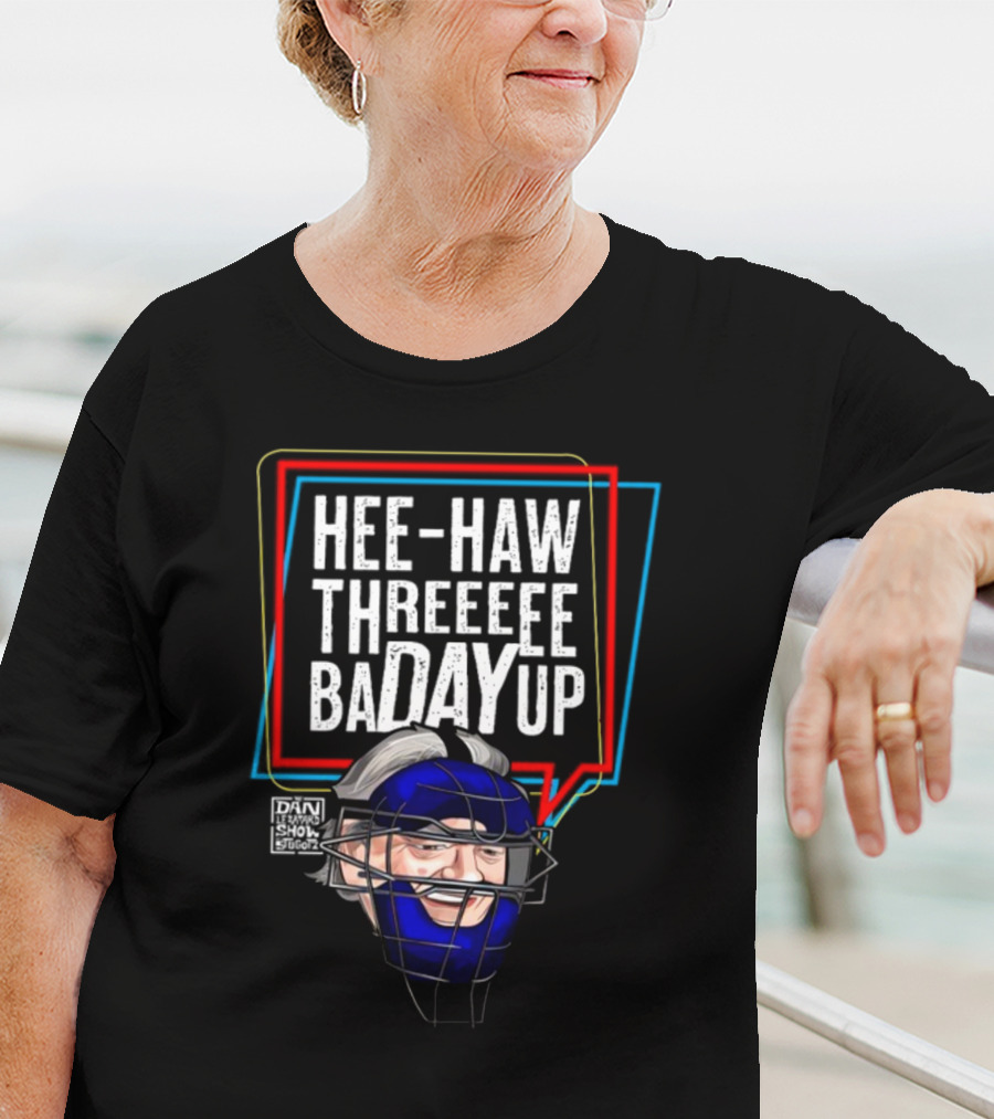 Hee-Haw Threeeee Badayup Dan Le Batard Show Catcher's Mask T-Shirt