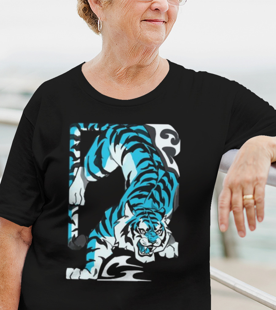 Mawili Poisonp1nk Blue Tiger Stripes T-Shirt