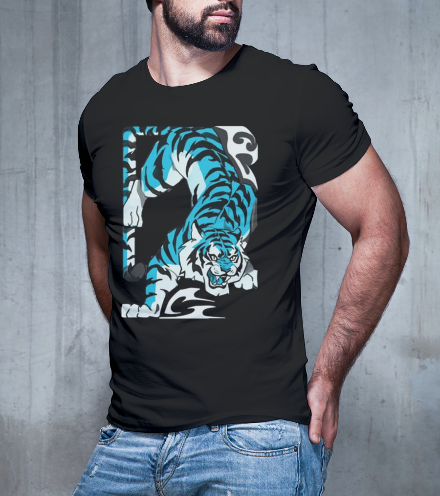 Mawili Poisonp1nk Blue Tiger Stripes T-Shirt