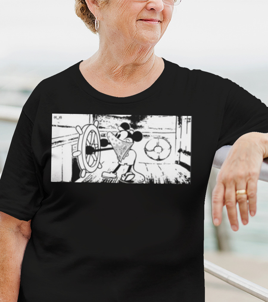 Memeulous Mickey Hood Vintage Steamboat Pizza Sailor T-Shirt
