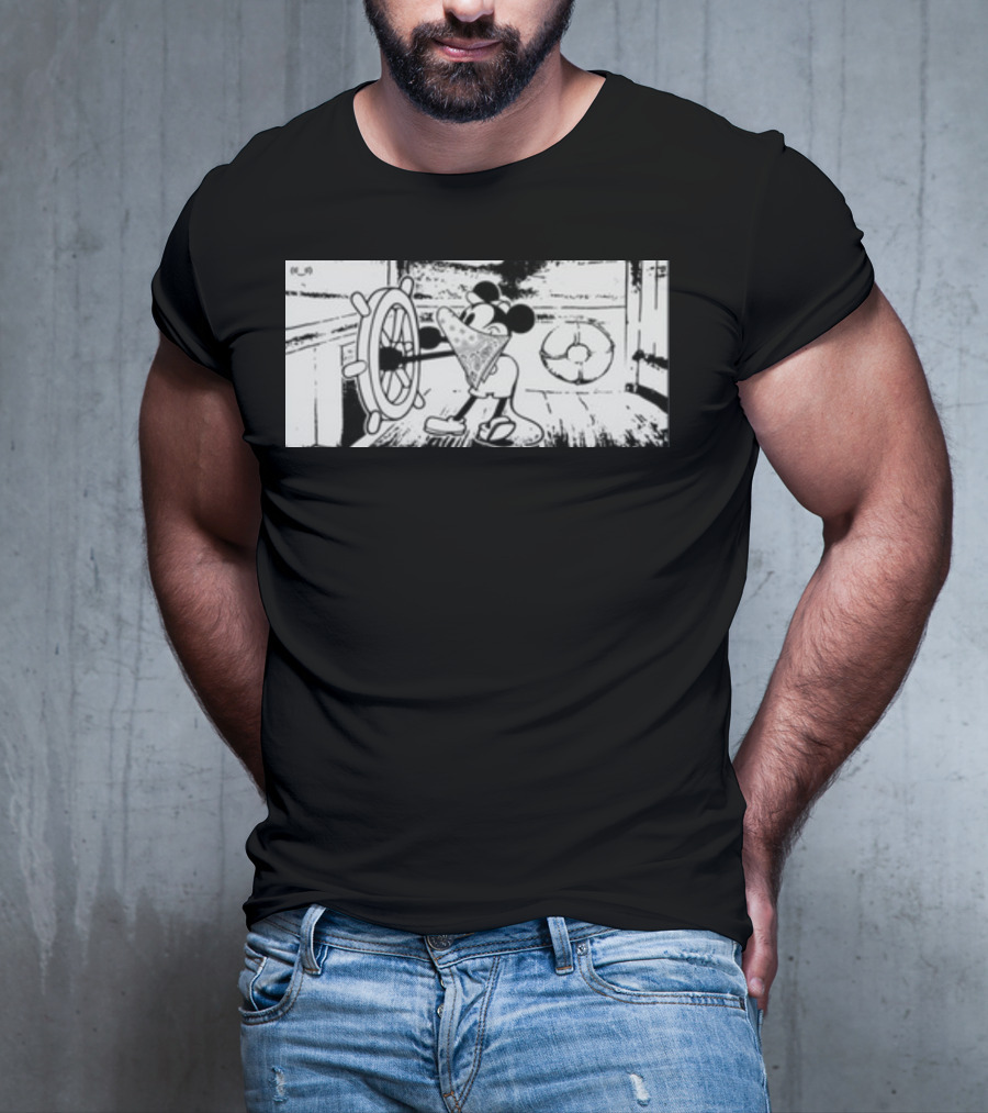 Memeulous Mickey Hood Vintage Steamboat Pizza Sailor T-Shirt