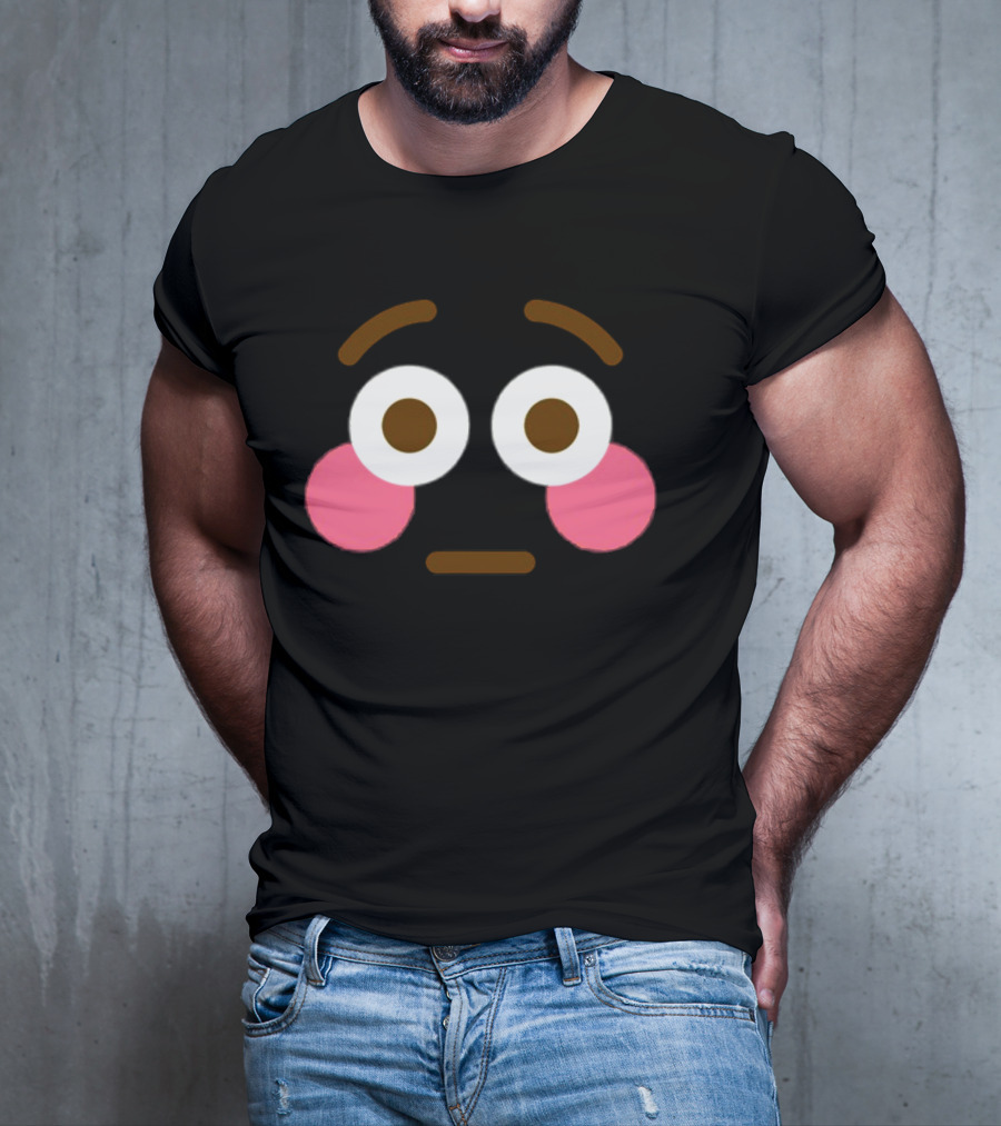 Flushed Face Blushing Emoticon Expression T-Shirt