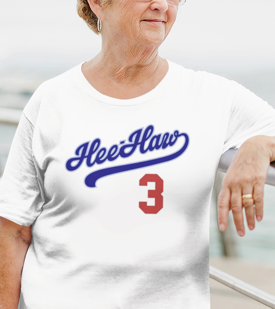Hee-Haw 3 Vintage Script Style With Red Number T-Shirt