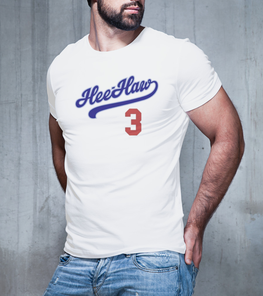 Hee-Haw 3 Vintage Script Style With Red Number T-Shirt