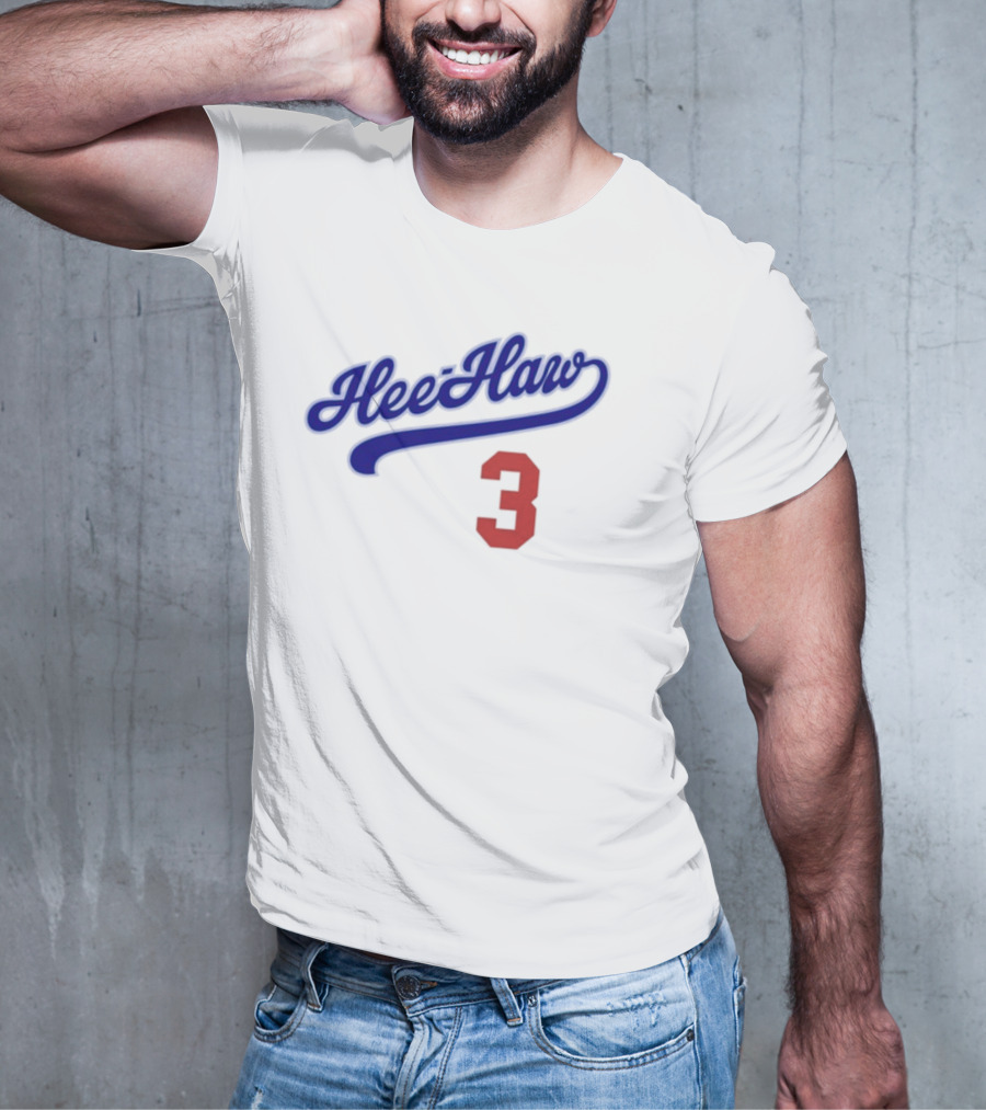 Hee-Haw 3 Vintage Script Style With Red Number T-Shirt