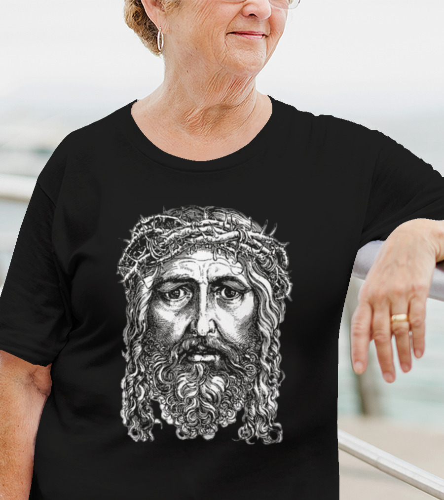 Cj Stroud Jesus Christ Portrait With Crown Of Thorns T-Shirt