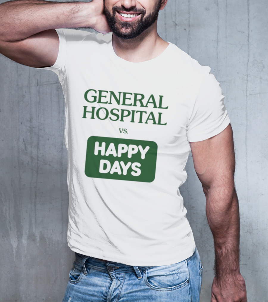 General Hospital Vs. Happy Days Retro TV Show Face-Off T-Shirt
