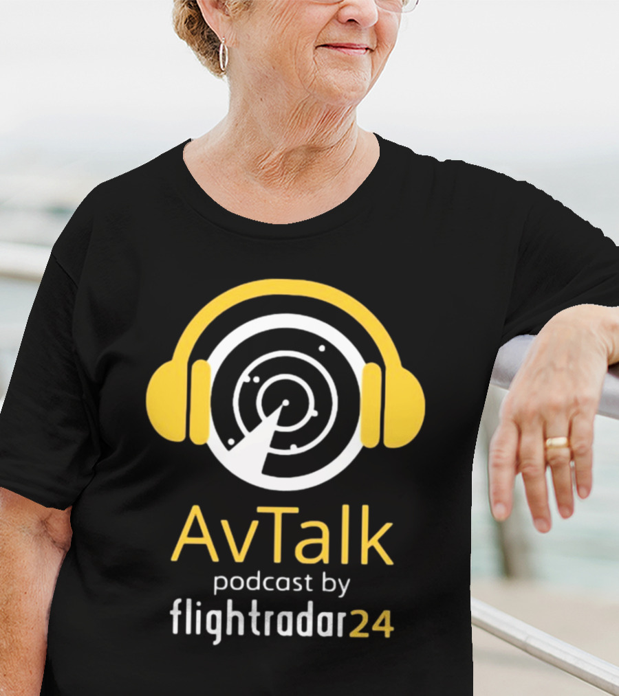 Steve Giordano Wearing Avtalk Podcast Logo By Flightradar24 T-Shirt