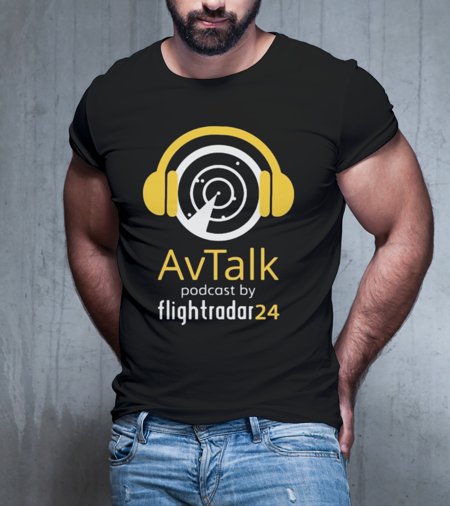 Steve Giordano Wearing Avtalk Podcast Logo By Flightradar24 T-Shirt