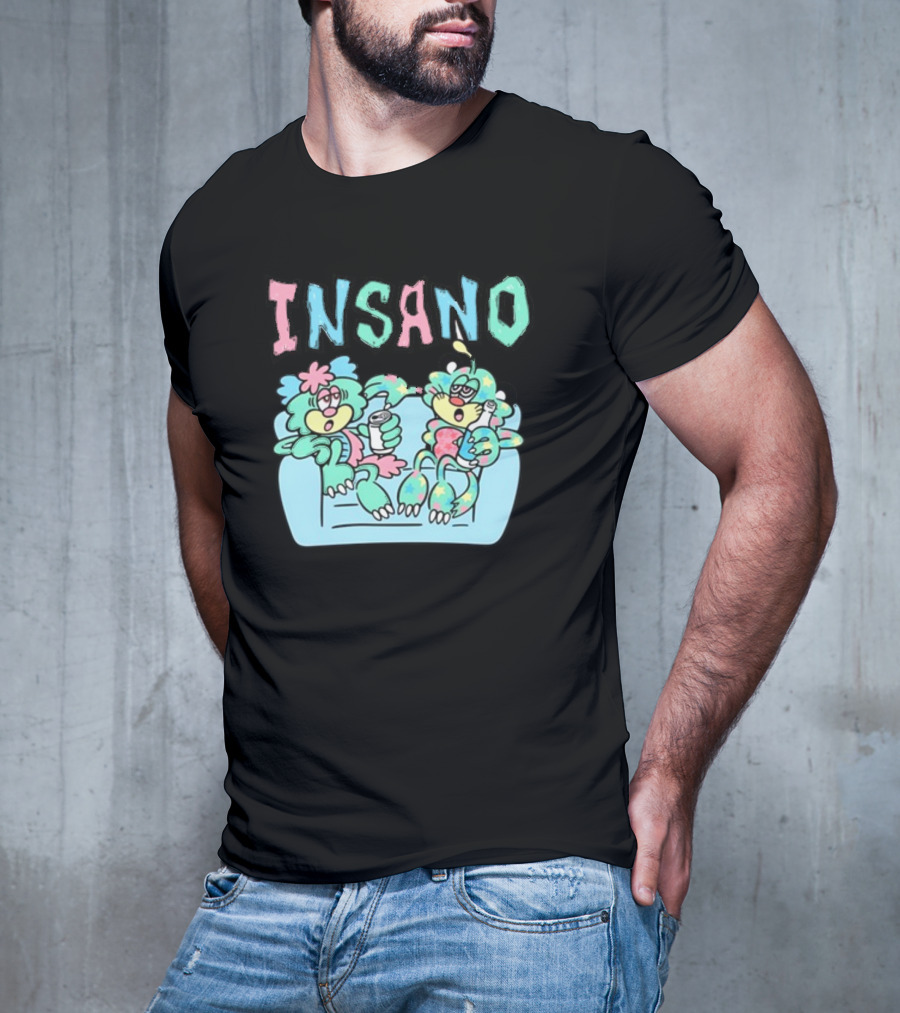 Visty X Kizzy Verdy Insano Pastel Cartoon Characters On Couch T-Shirt