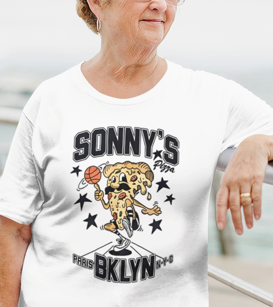 SONNY'S Pizza Basketball Paris BKLYN NY-0 T-Shirt