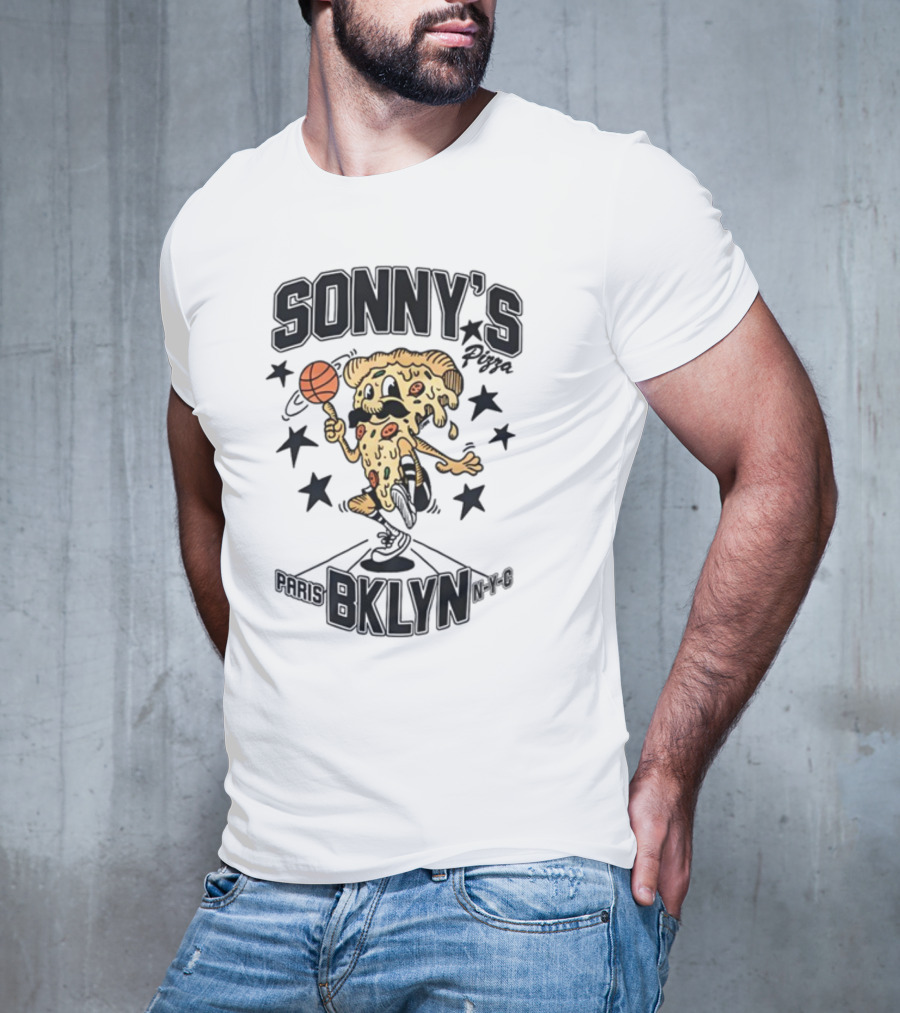 SONNY'S Pizza Basketball Paris BKLYN NY-0 T-Shirt