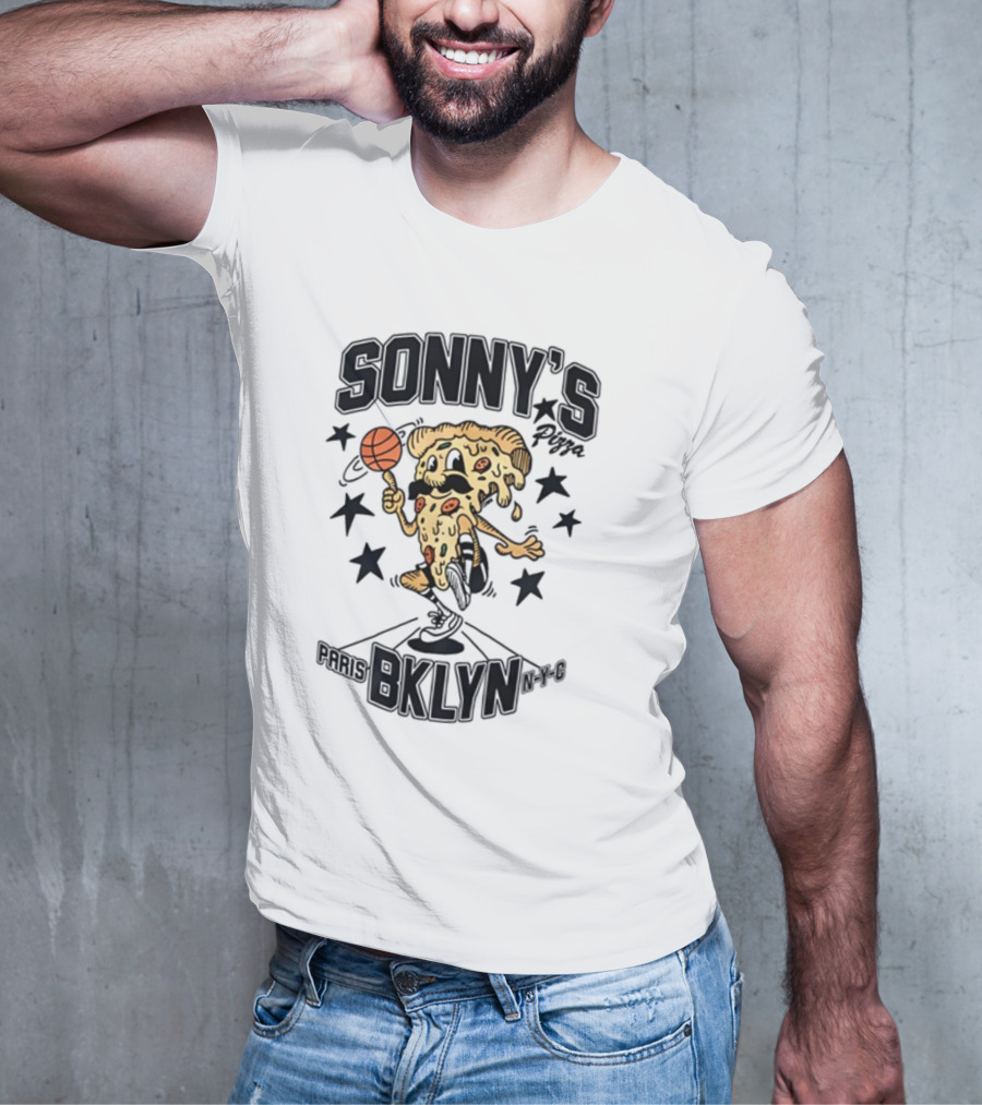 SONNY'S Pizza Basketball Paris BKLYN NY-0 T-Shirt