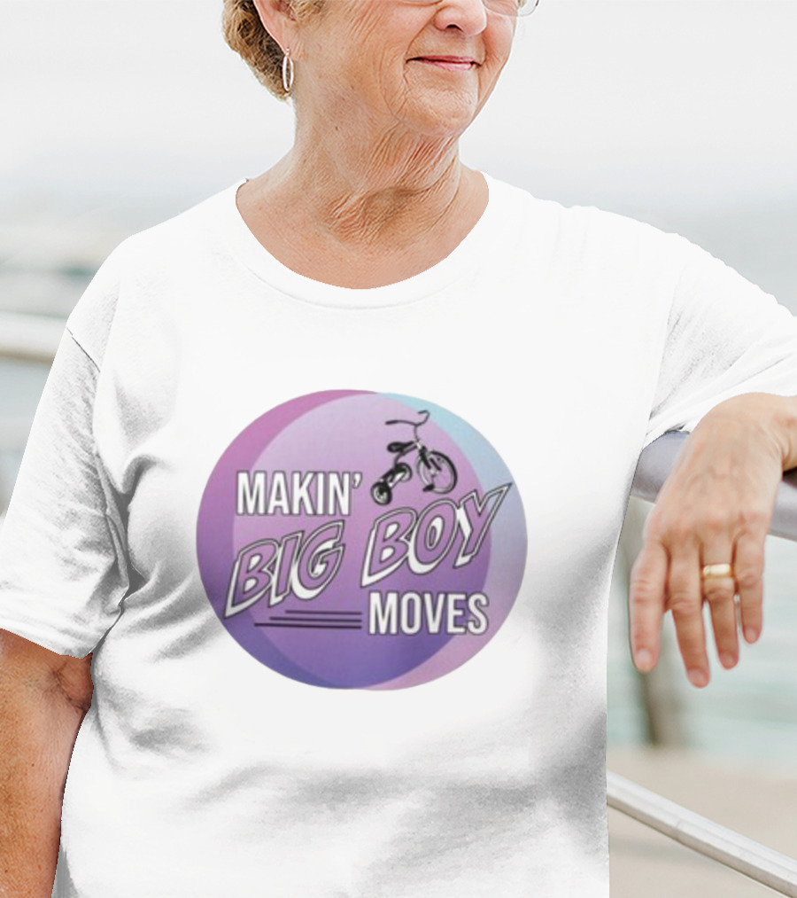 MAKIN' BIG BOY MOVES Bicycle Purple And Blue Gradient T-Shirt