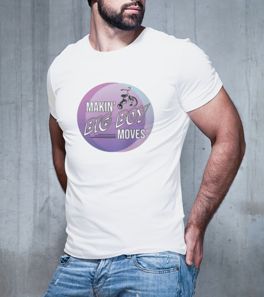 MAKIN' BIG BOY MOVES Bicycle Purple And Blue Gradient T-Shirt