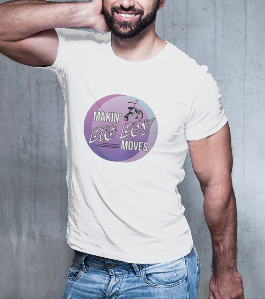 MAKIN' BIG BOY MOVES Bicycle Purple And Blue Gradient T-Shirt