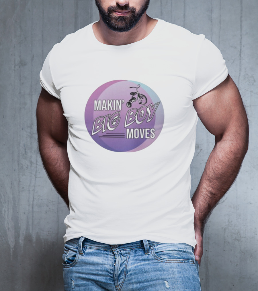 MAKIN' BIG BOY MOVES Bicycle Purple And Blue Gradient T-Shirt