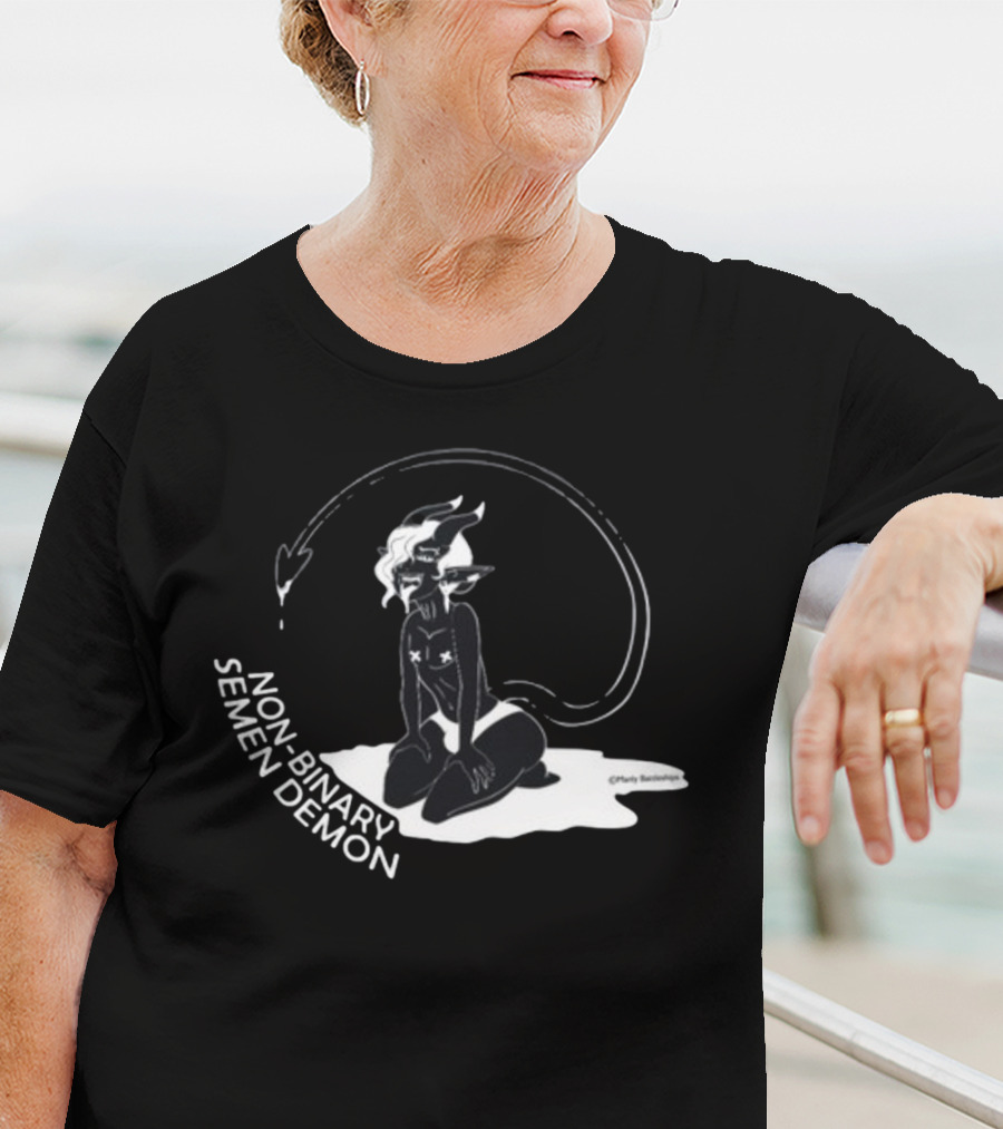 Non-Binary Semen Demon Fantasy Illustration By Party Skeletons T-Shirt