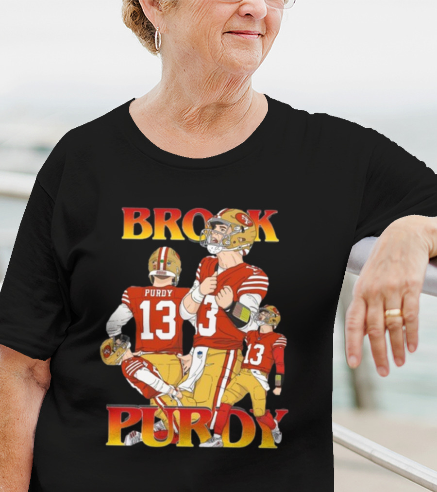 Brock Purdy 49ers Quarterback Action Rita Oak T-Shirt